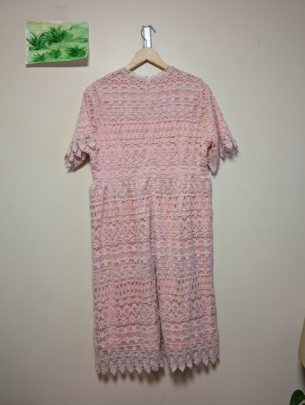 One Loved Babe XL Pink Lace Maternity Dress Boho Baby Shower Cottagecore - Picture 6 of 6